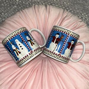 2 pcs SAKURA Mugs - Snowman - EUC